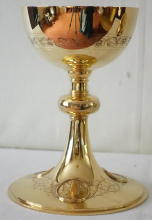 Solid silver gilt French Romanesque Chalice